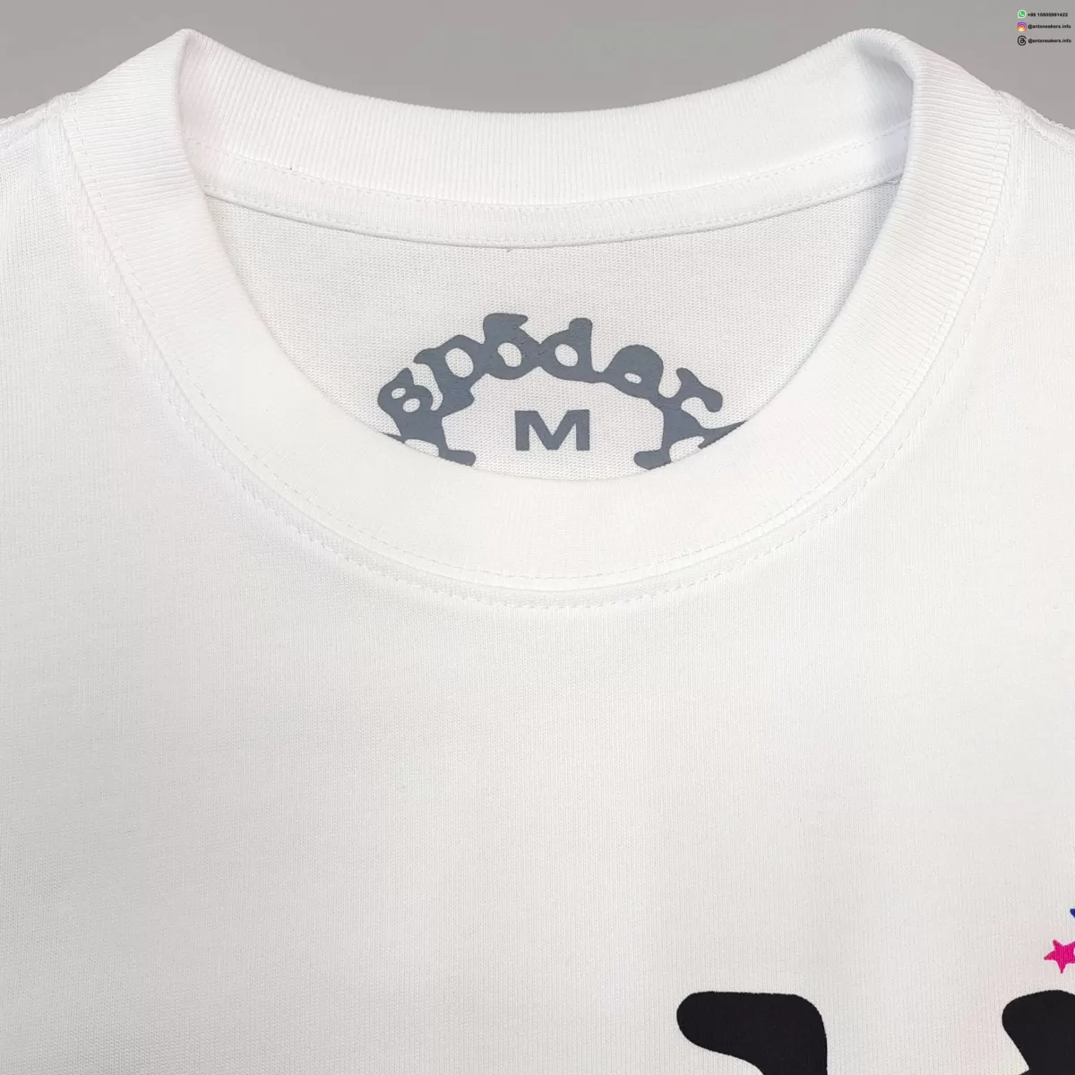 Sp5der Color Star WW White Tee Streetwear Running Shoes