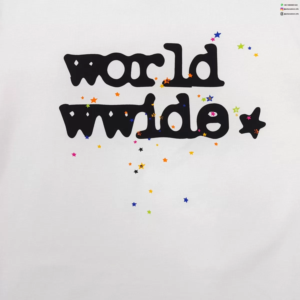 Sp5der Color Star WW White Tee Streetwear Running Shoes
