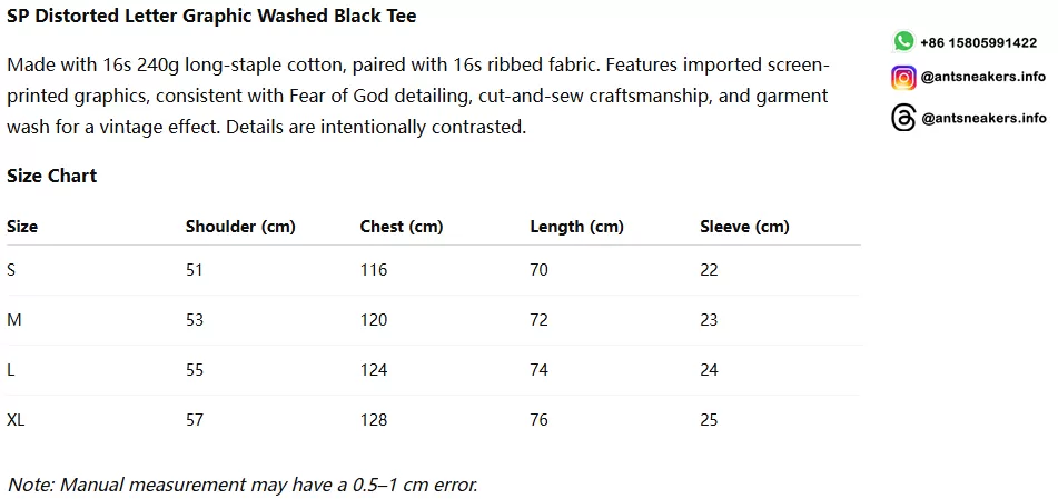 Sp5der Distorted Letter Graphic Washed Black Tee