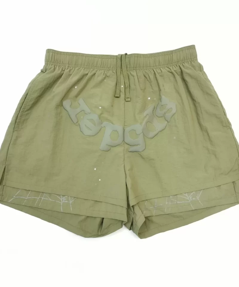 Sp5der Gray Printed Khaki Shorts Streetwear Running Shoes