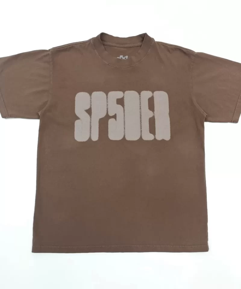Sp5der Gray Spot Print Brown Tee Streetwear Running Shoes