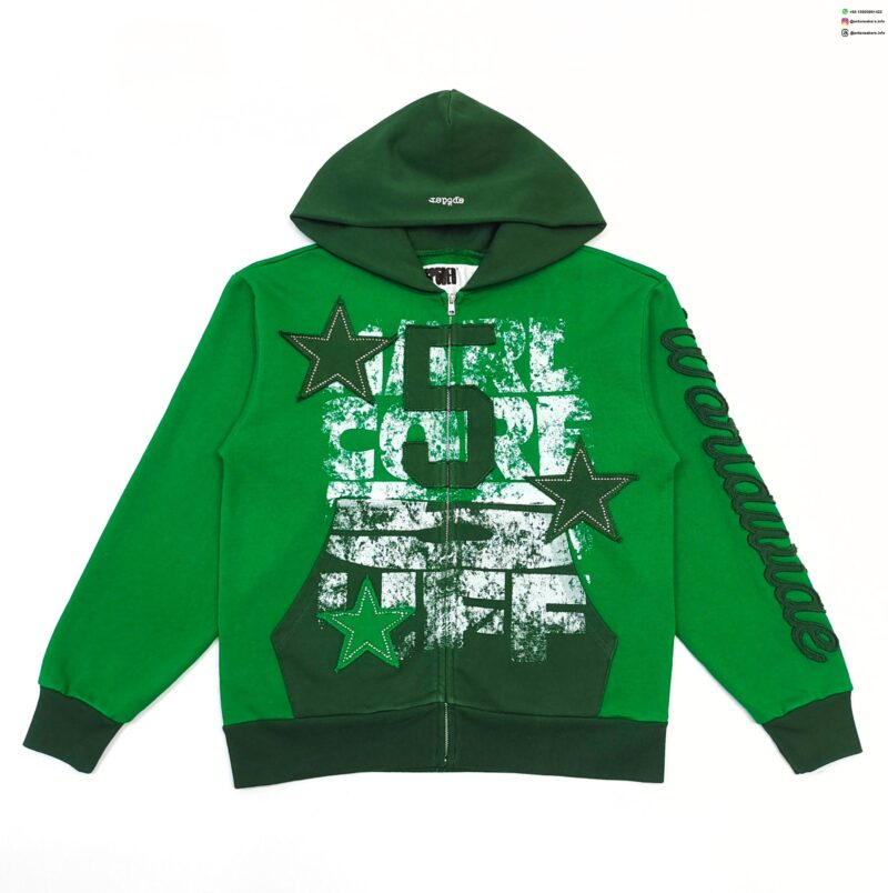 Sp5der Green No.5 Zip Hoodie
