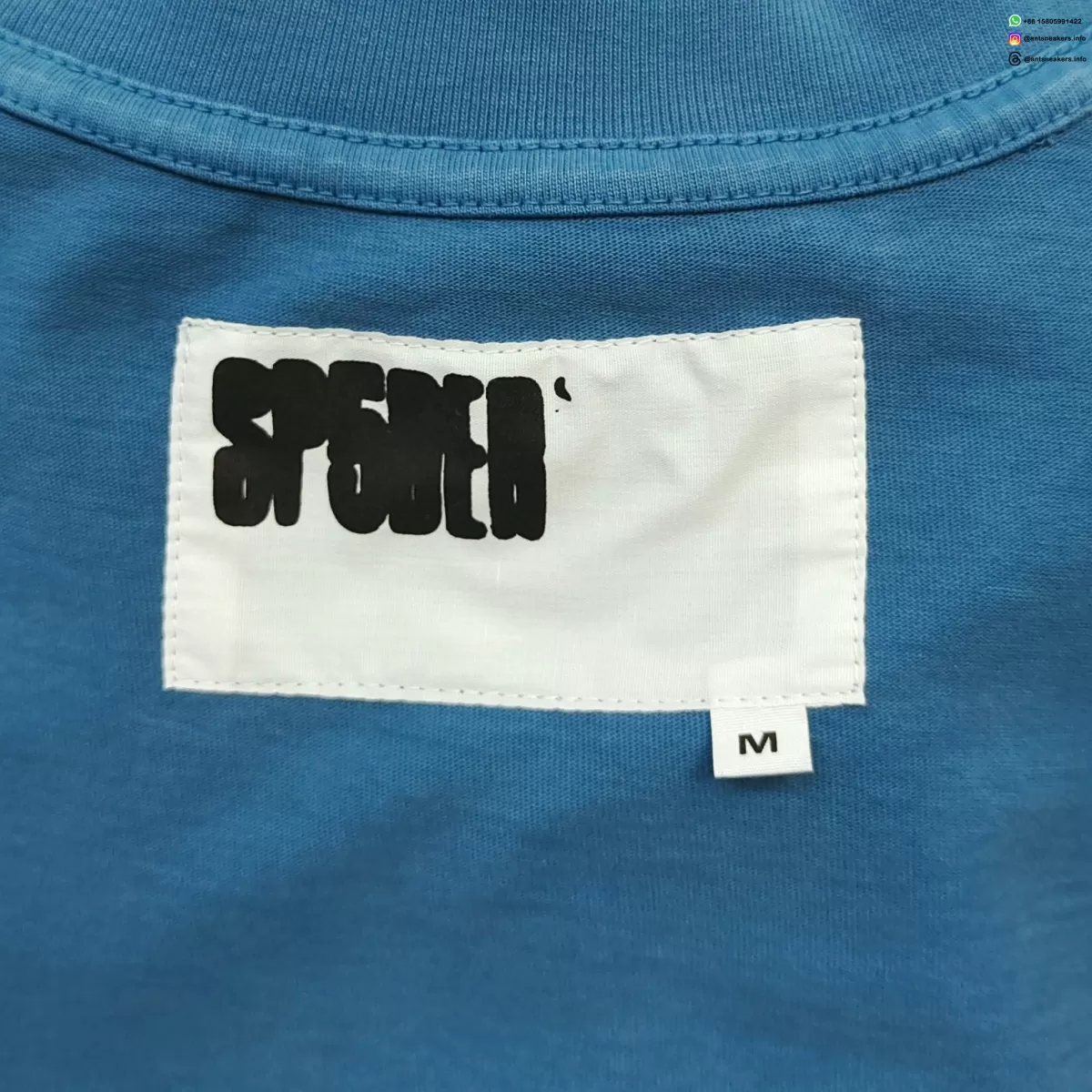 Sp5der Logo Navy Blue Tee Streetwear Running Shoes