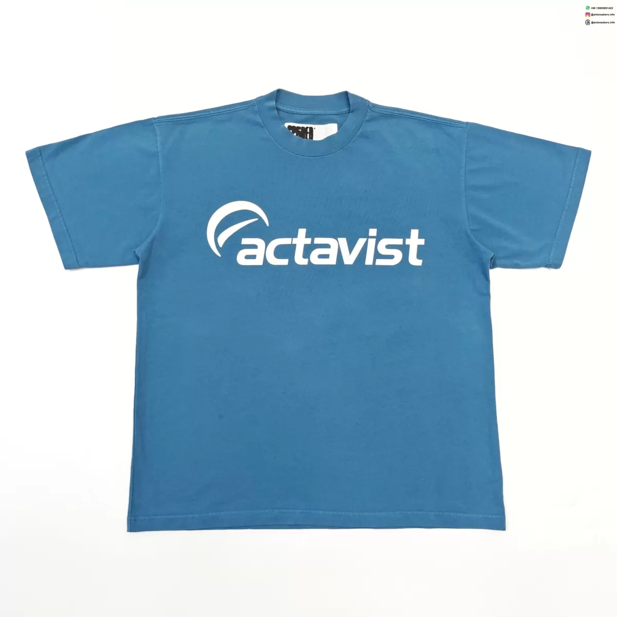 Sp5der Logo Navy Blue Tee Streetwear Running Shoes