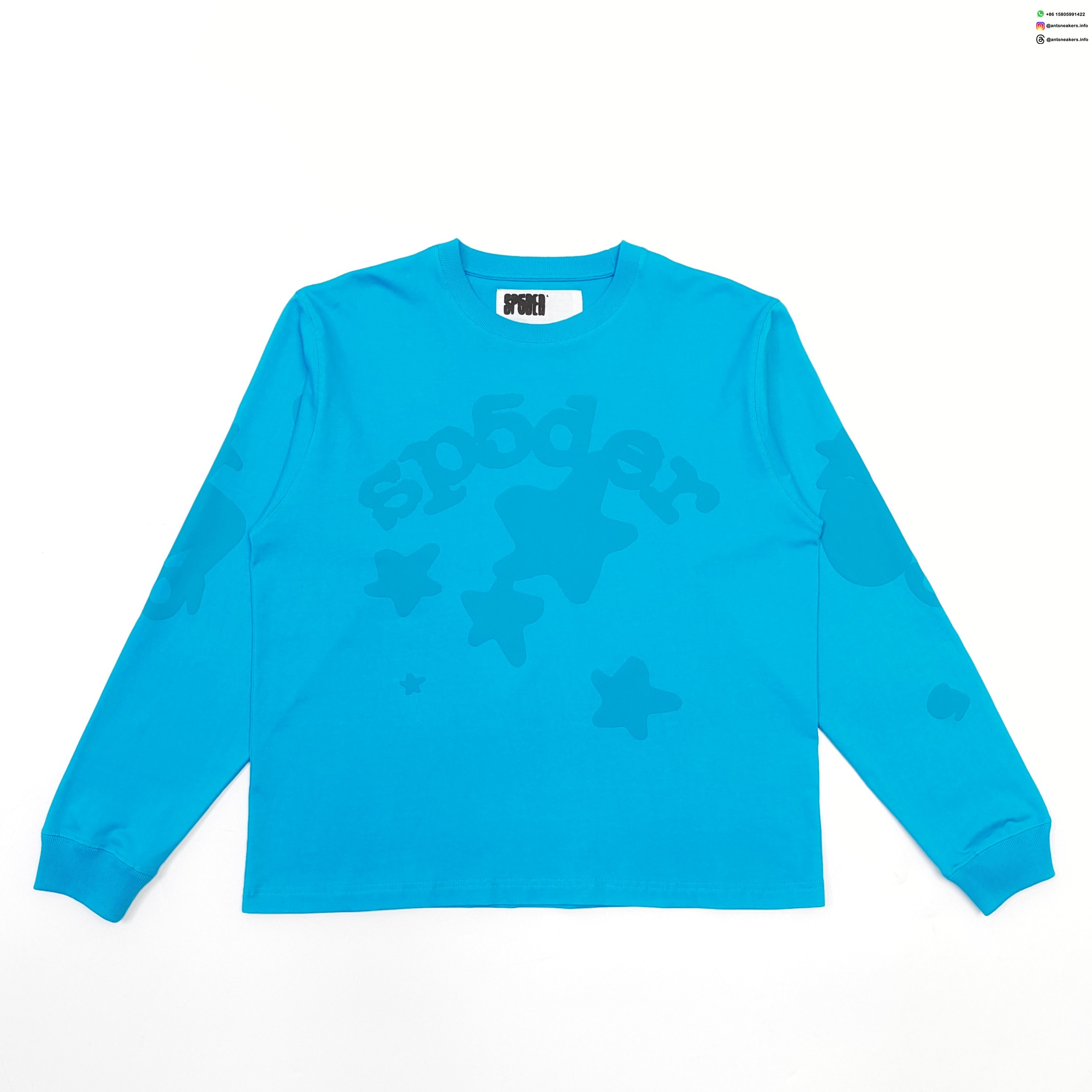 Sp5der Ocean Blue Star Long Sleeve Shirt