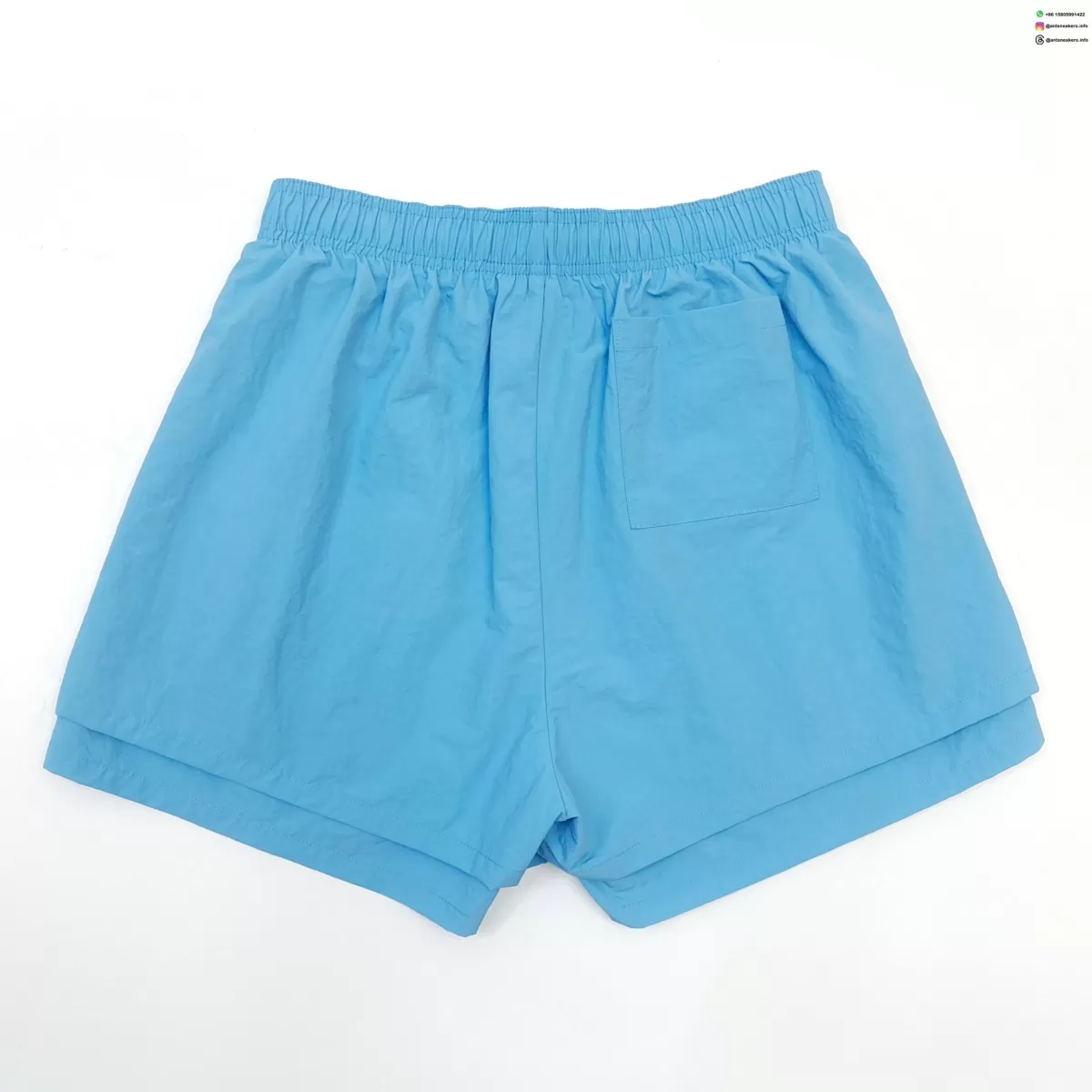 Sp5der Orange Letters Sky Blue Shorts Streetwear