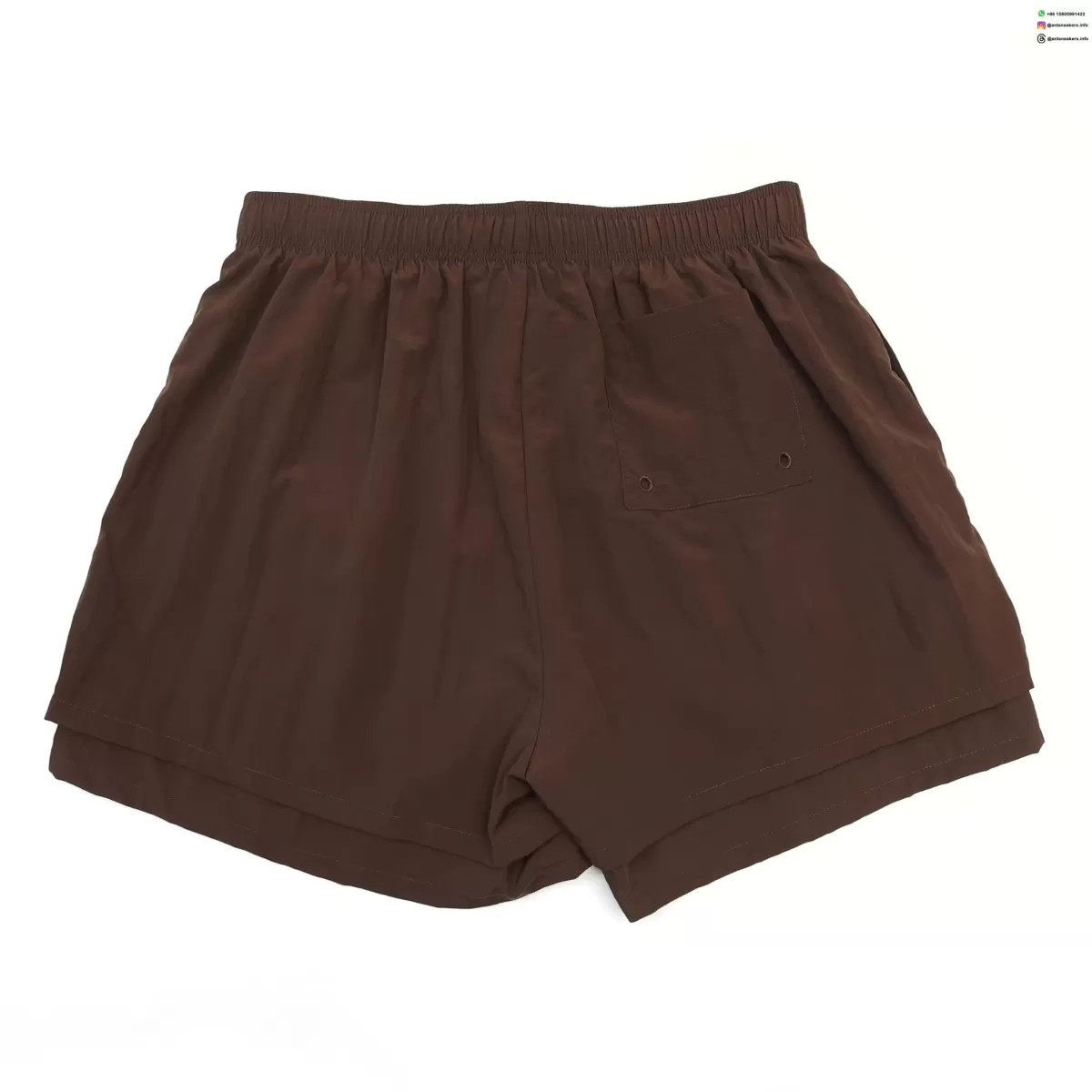 Sp5der Orange Logo Brown Shorts Streetwear Running Shoes