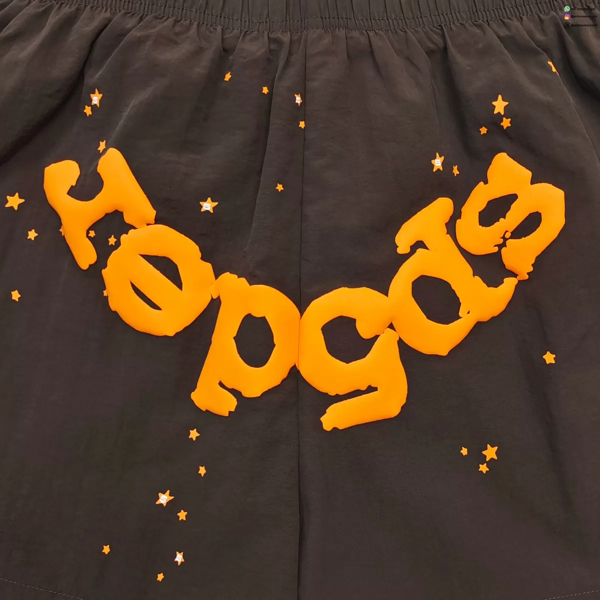 Sp5der Orange Logo Brown Shorts Streetwear Running Shoes