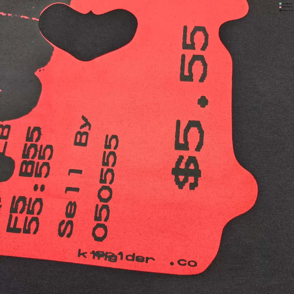 Sp5der Red Price Tag Black Tee - Streetwear Graphic T-Shirt