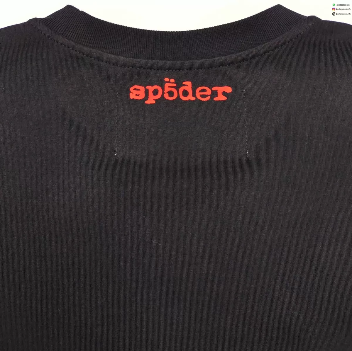 Sp5der Red Price Tag Black Tee - Streetwear Graphic T-Shirt