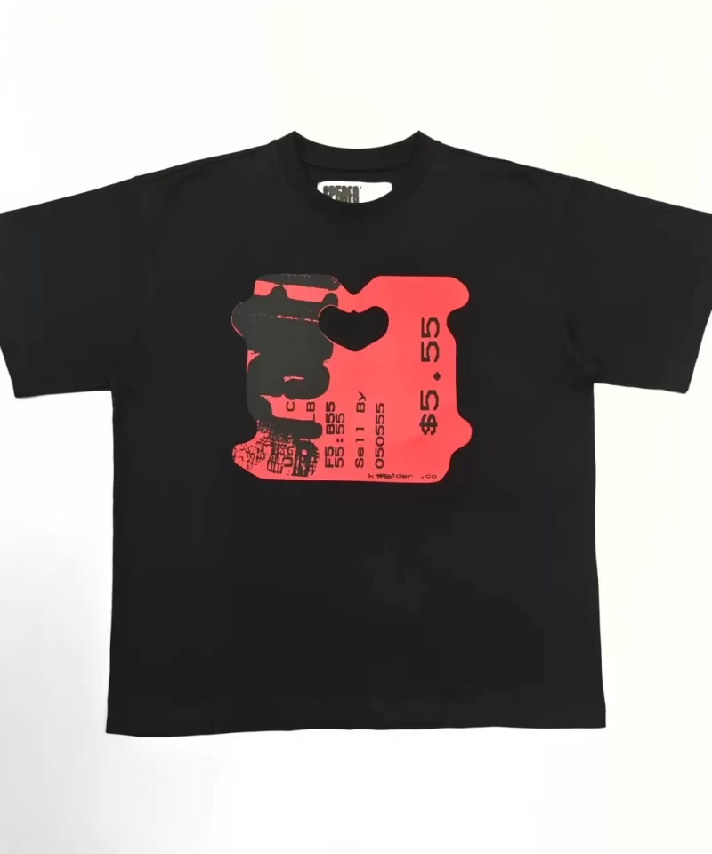 Sp5der Red Price Tag Black Tee - Streetwear Graphic T-Shirt