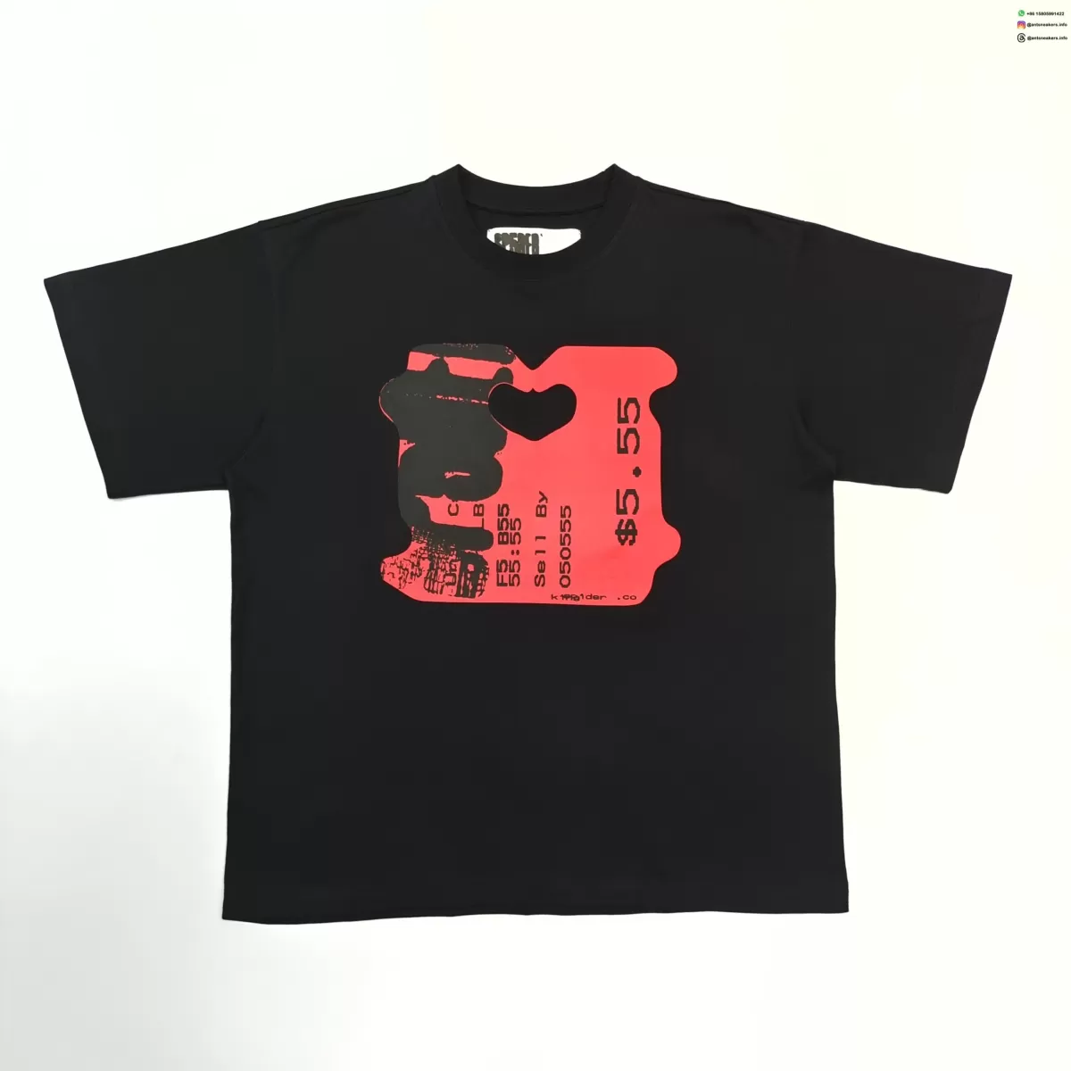 Sp5der Red Price Tag Black Tee - Streetwear Graphic T-Shirt