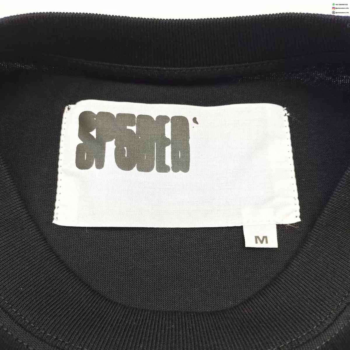 Sp5der Red Price Tag Black Tee - Streetwear Graphic T-Shirt