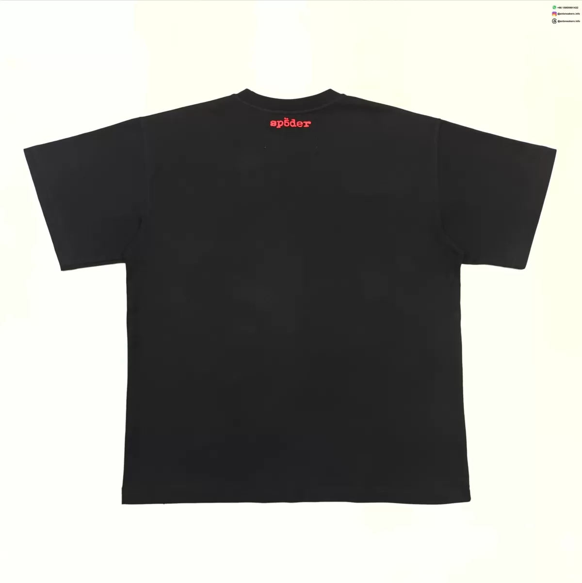 Sp5der Red Price Tag Black Tee - Streetwear Graphic T-Shirt