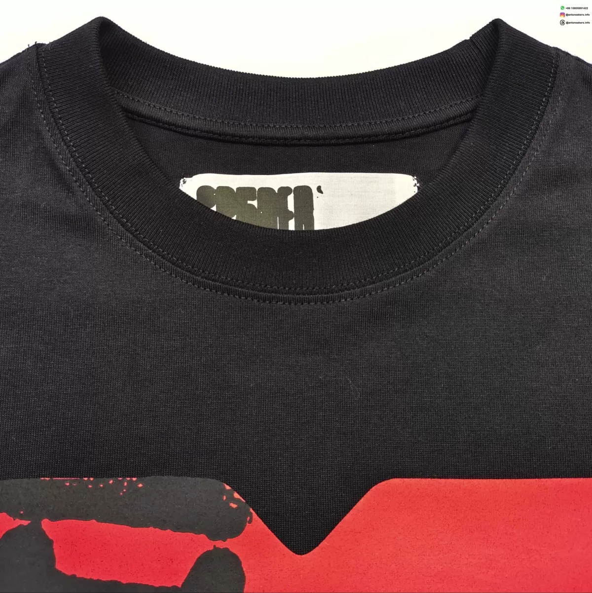 Sp5der Red Price Tag Black Tee - Streetwear Graphic T-Shirt