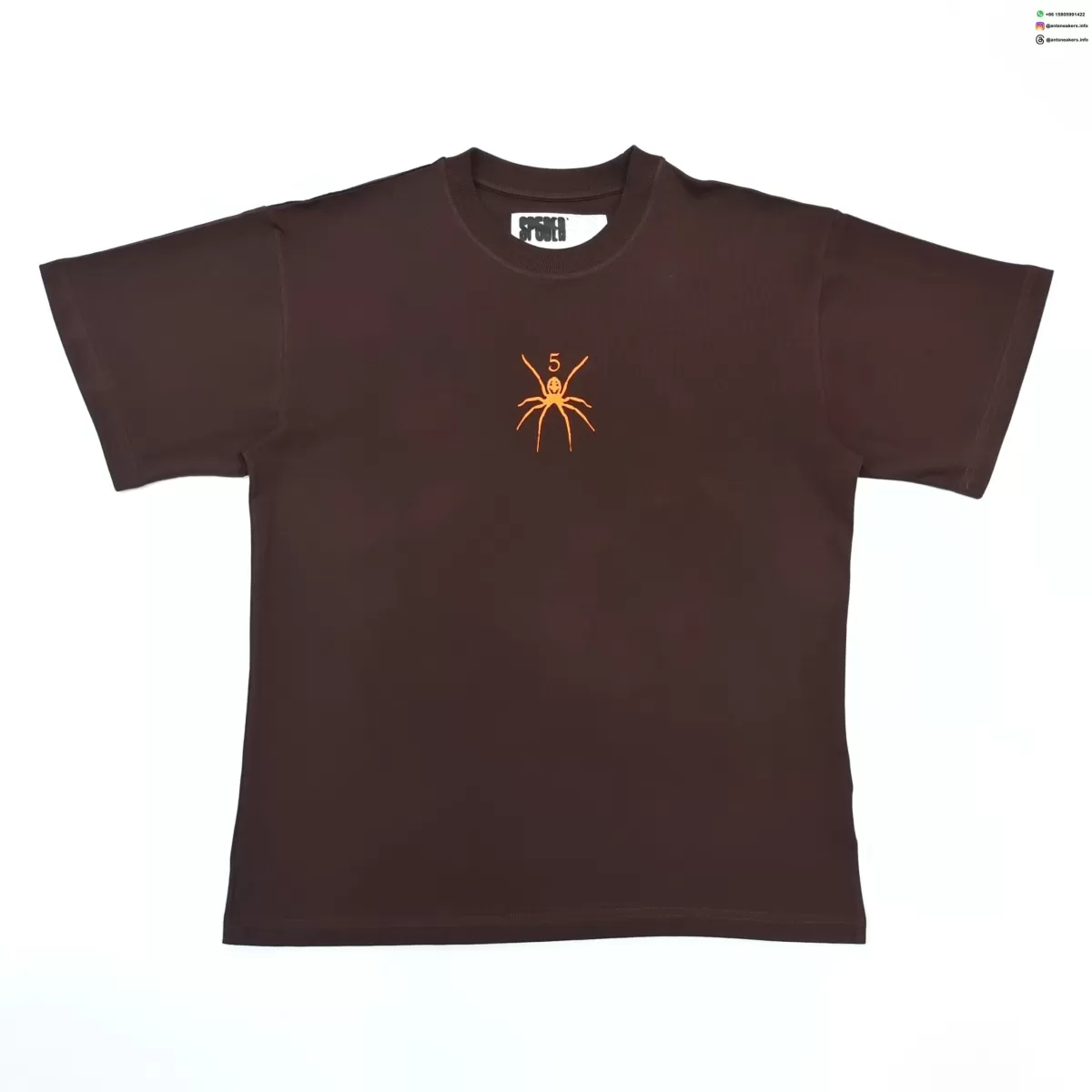 Sp5der Small Spider Brown Tee Streetwear Running Shoes