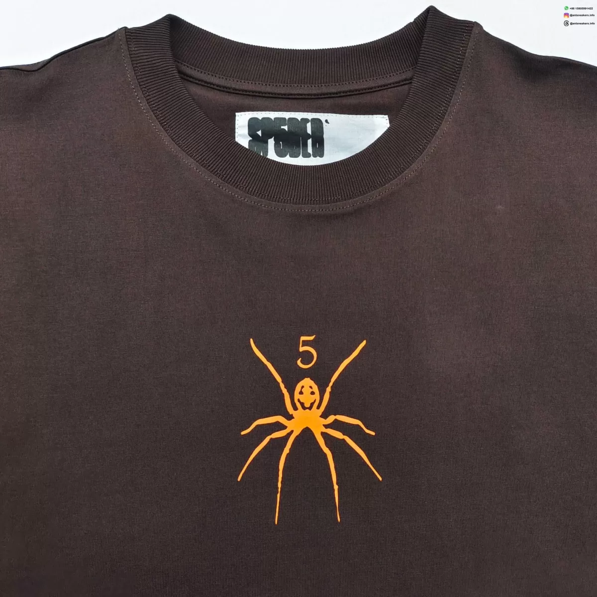 Sp5der Small Spider Brown Tee Streetwear Running Shoes