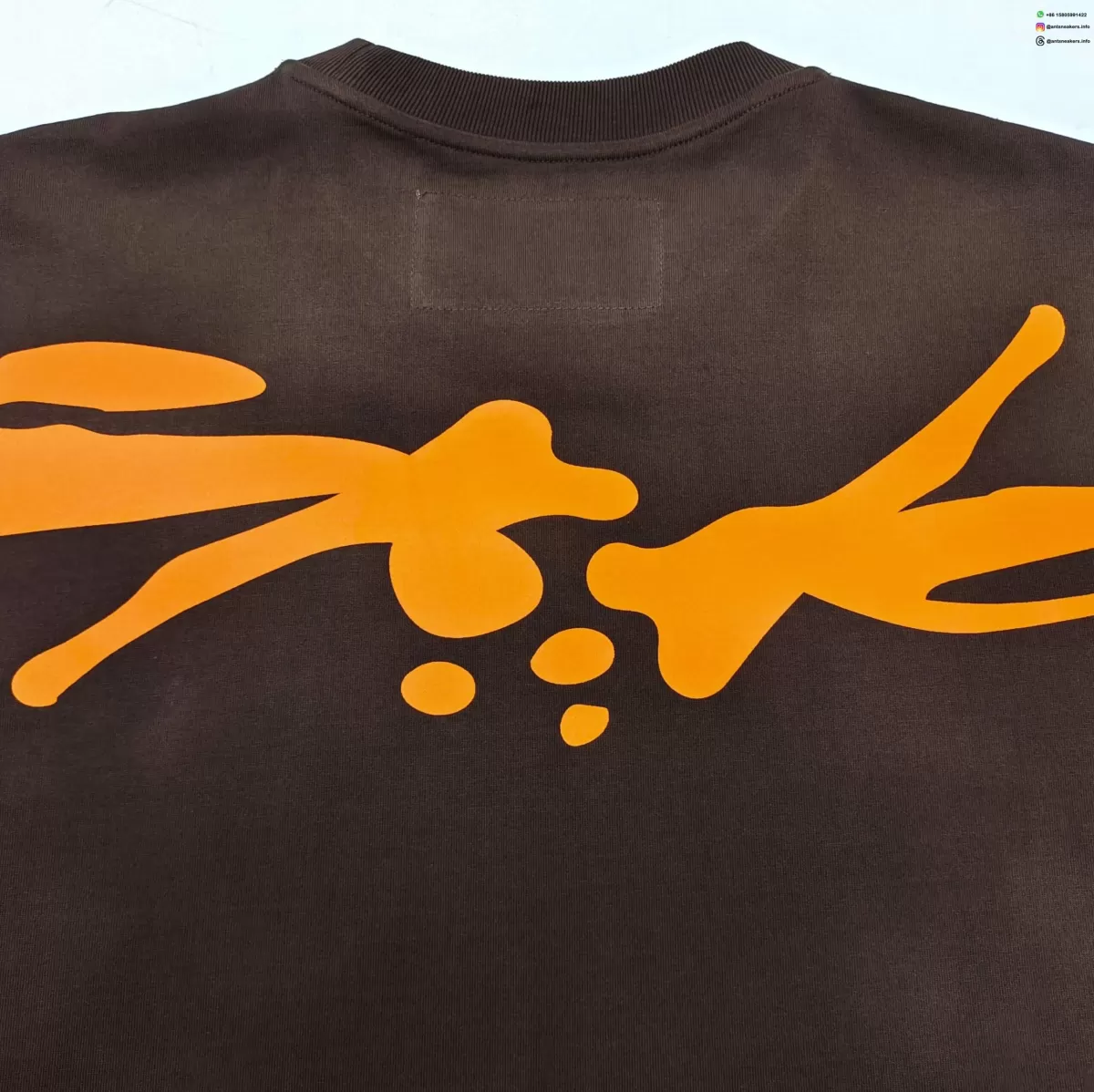 Sp5der Small Spider Brown Tee Streetwear Running Shoes