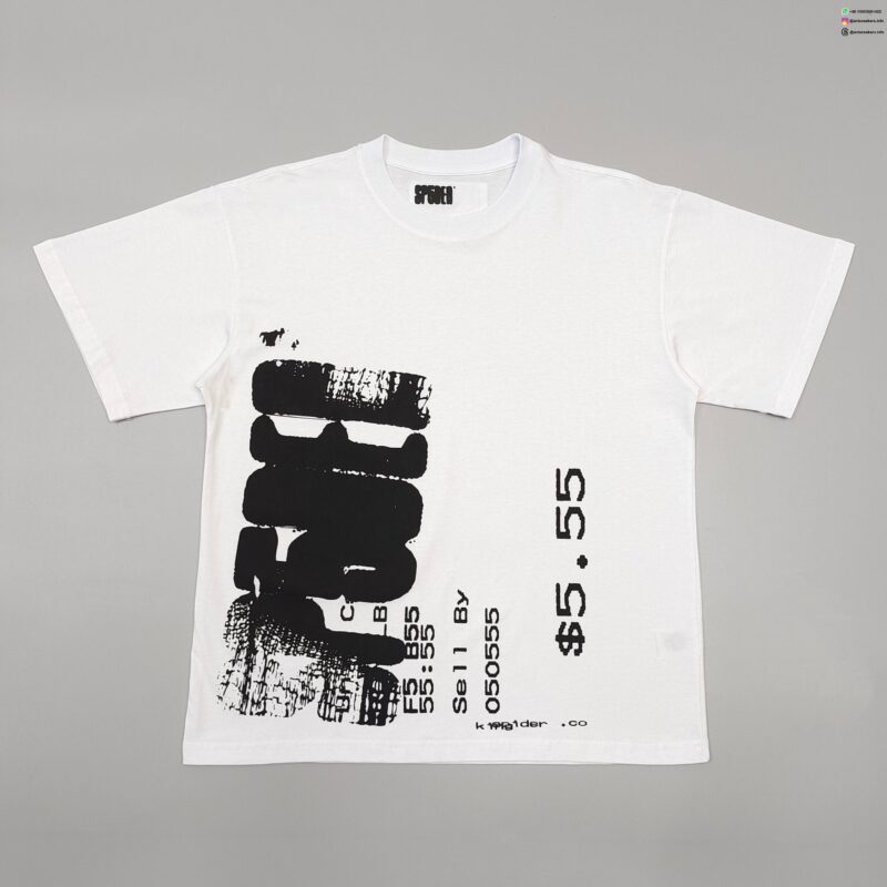 Sp5der White Price Tag Tee – Graphic Streetwear T-Shirt for Men & Women