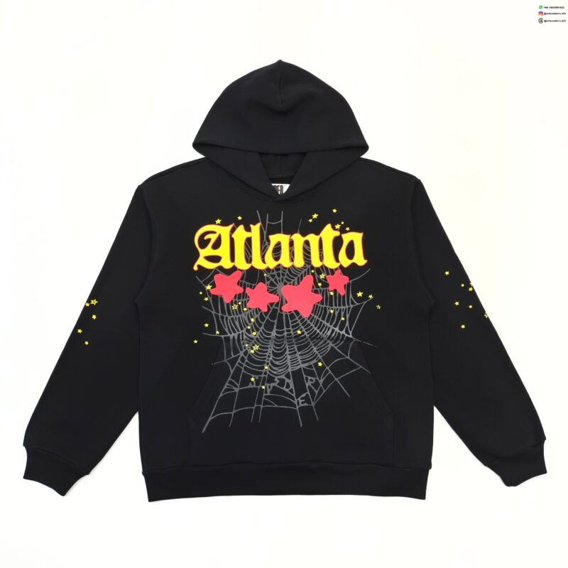 Sp5der Yellow Atlanta Black Hoodie