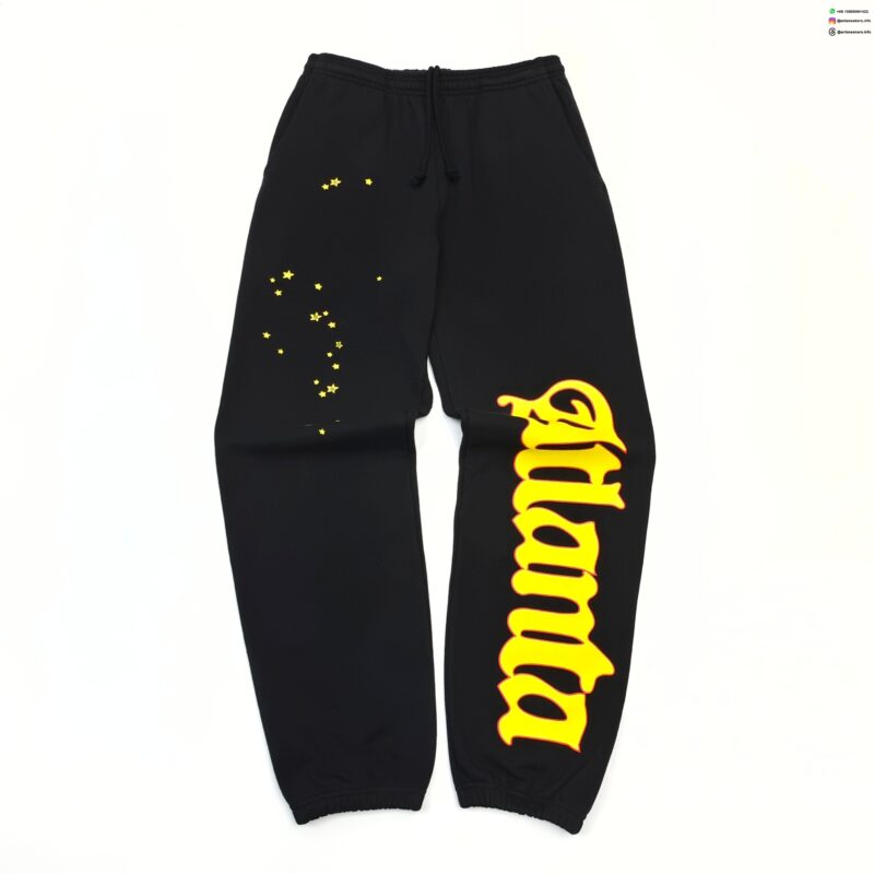 Sp5der Yellow Atlanta Black Sweatpants