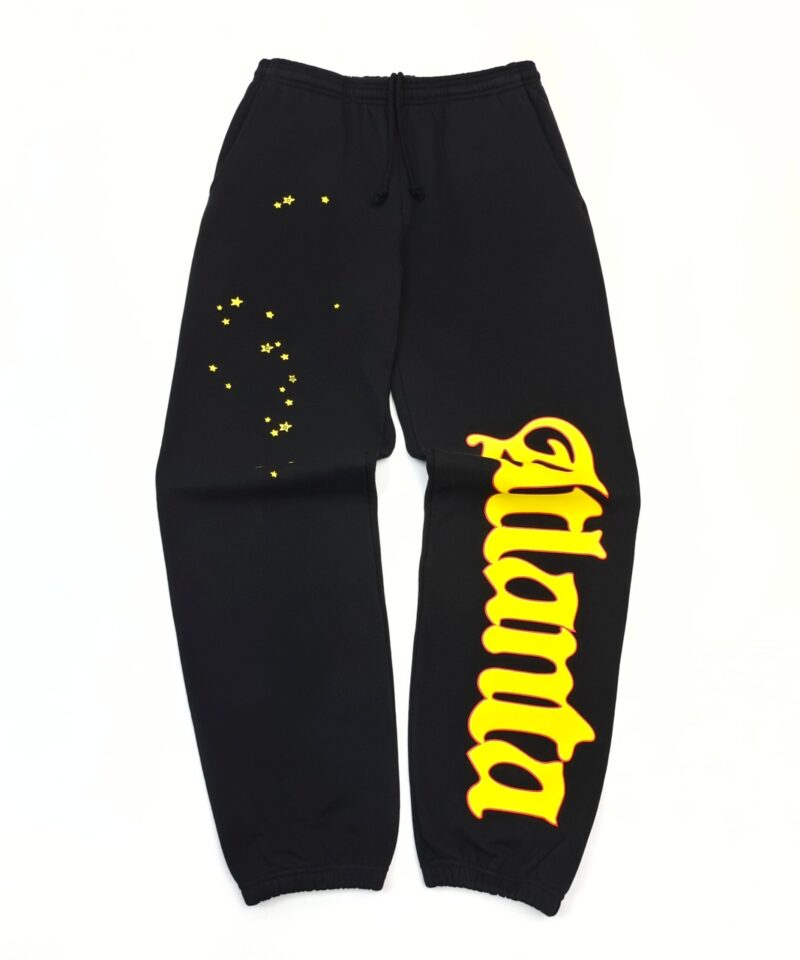 Sp5der Yellow Atlanta Black Sweatpants