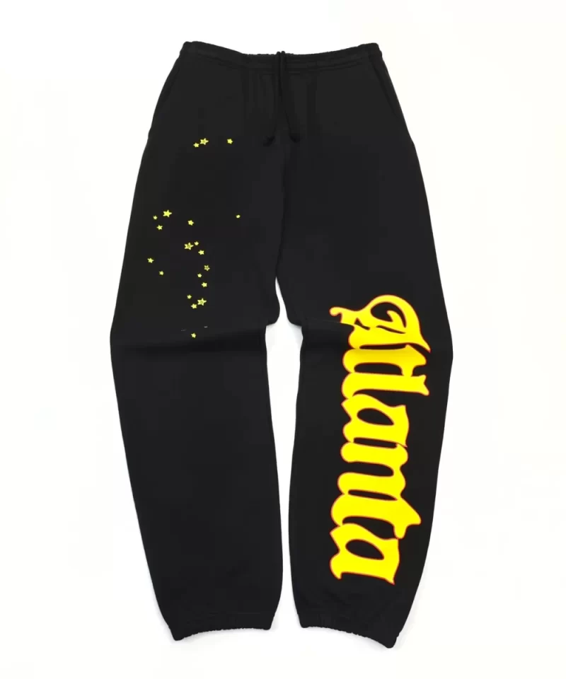 Sp5der Yellow Atlanta Black Sweatpants Streetwear