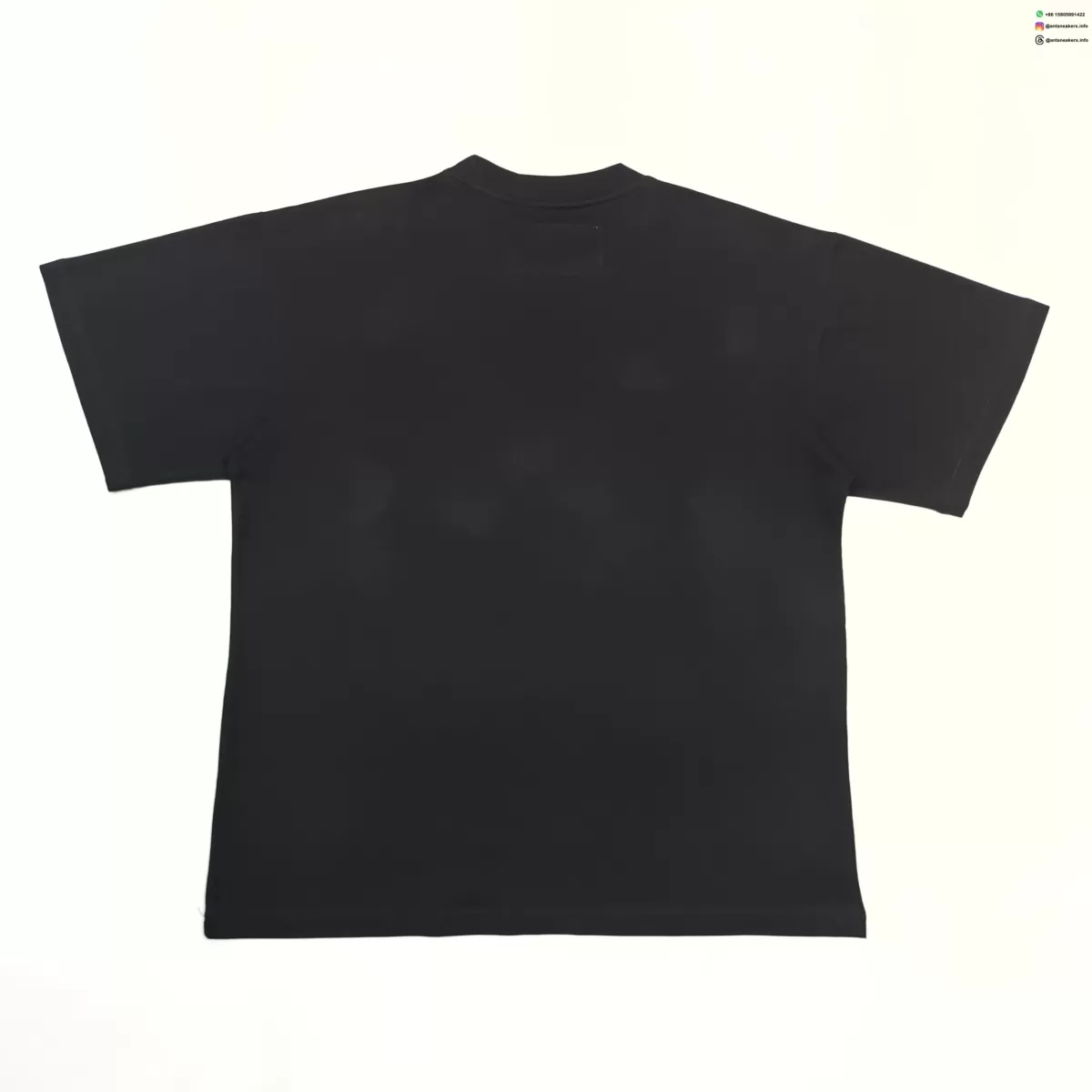 Sp5der Yellow Letter Green Web Black Tee Streetwear