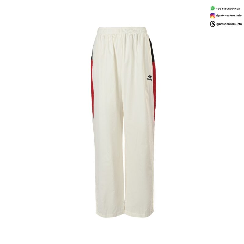 Balenciaga 24FW White and Red Spliced Track Pants | Luxury Designer Sportswear