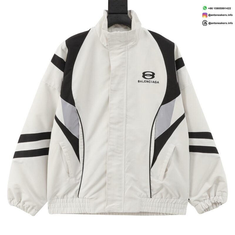 Balenciaga 24SS Runway Spliced Sport Windbreaker Jacket | White & Black Luxury Streetwear