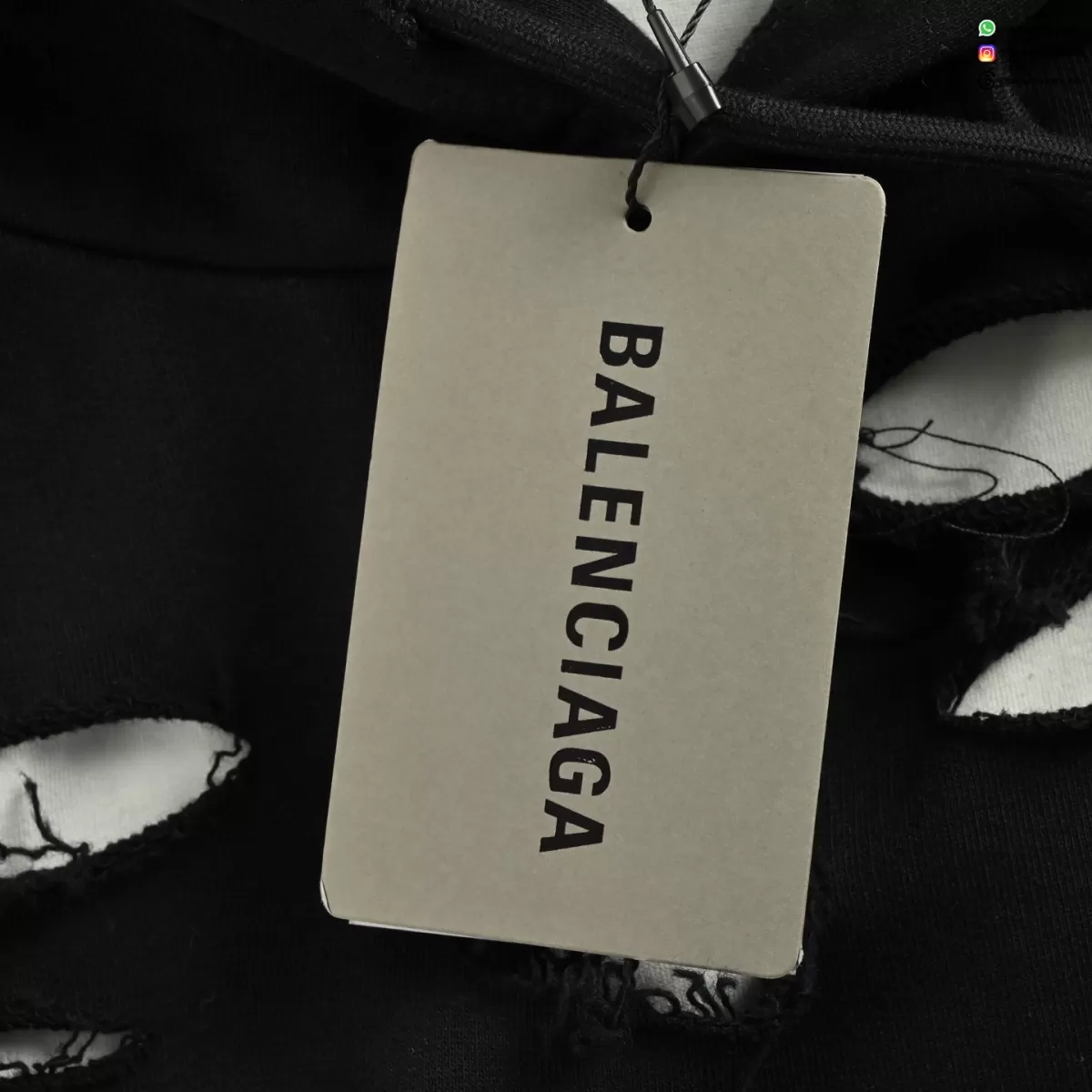 Balenciaga 25FW Distressed Double-Layer Logo Hoodie | Ripped Streetwear Pullover