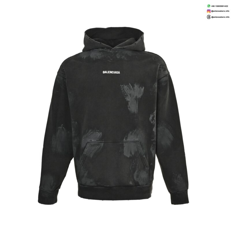 Balenciaga 25FW Paint-Splash Embroidered Hoodie – Streetwear Luxury Sweatshirt