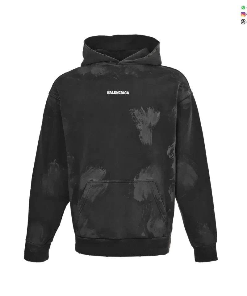 Balenciaga 25FW Paint-Splash Embroidered Hoodie - Streetwear Luxury Sweatshirt