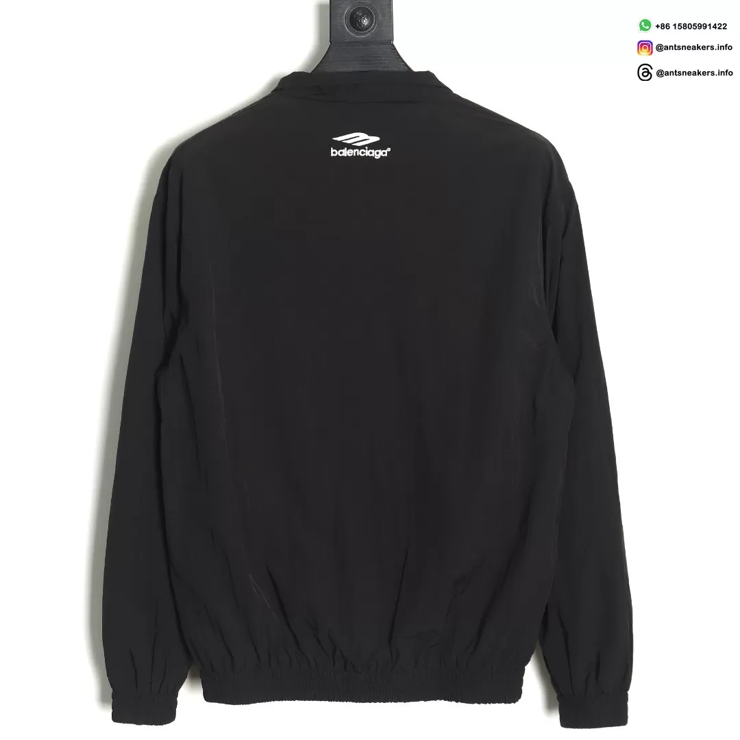 Balenciaga BLCG 24SS 3B Embroidered Black Track Jacket | Luxury Sportswear Collection