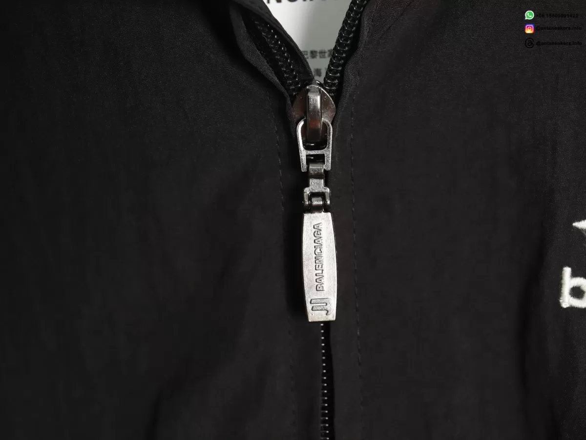 Balenciaga BLCG 24SS 3B Embroidered Black Track Jacket | Luxury Sportswear Collection