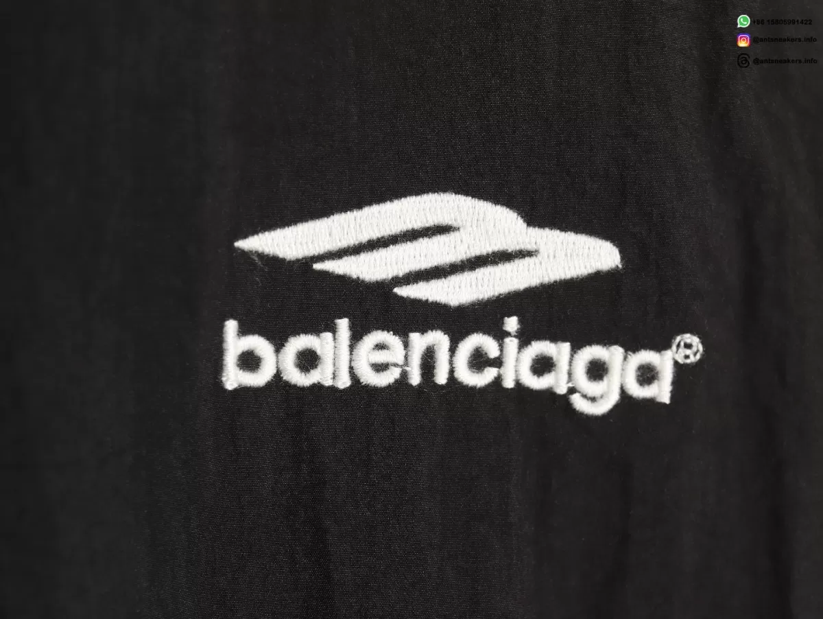 Balenciaga BLCG 24SS 3B Embroidered Black Track Jacket | Luxury Sportswear Collection