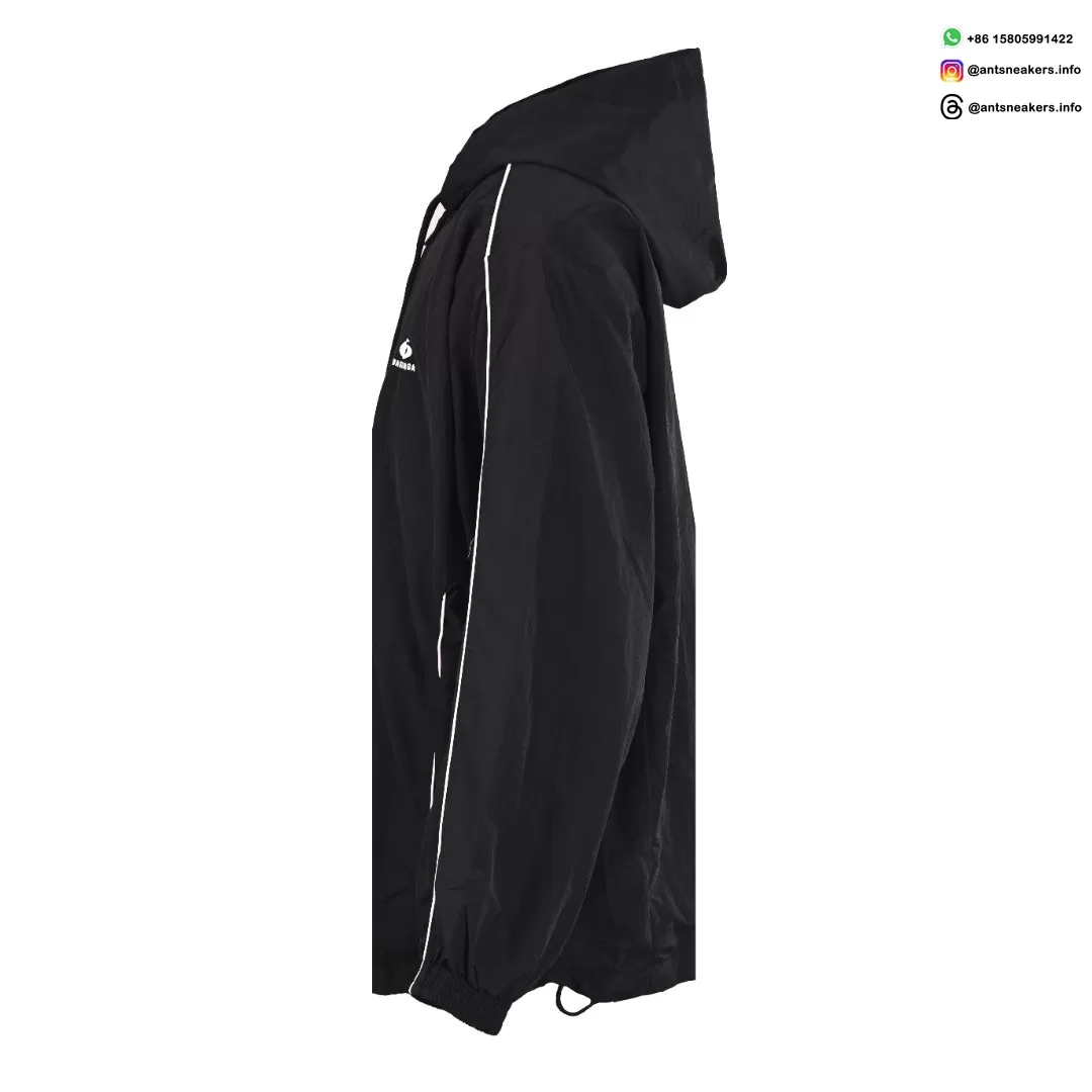 Balenciaga Circular Embroidered White Stripe Hooded Track Jacket | Luxury Designer Streetwear