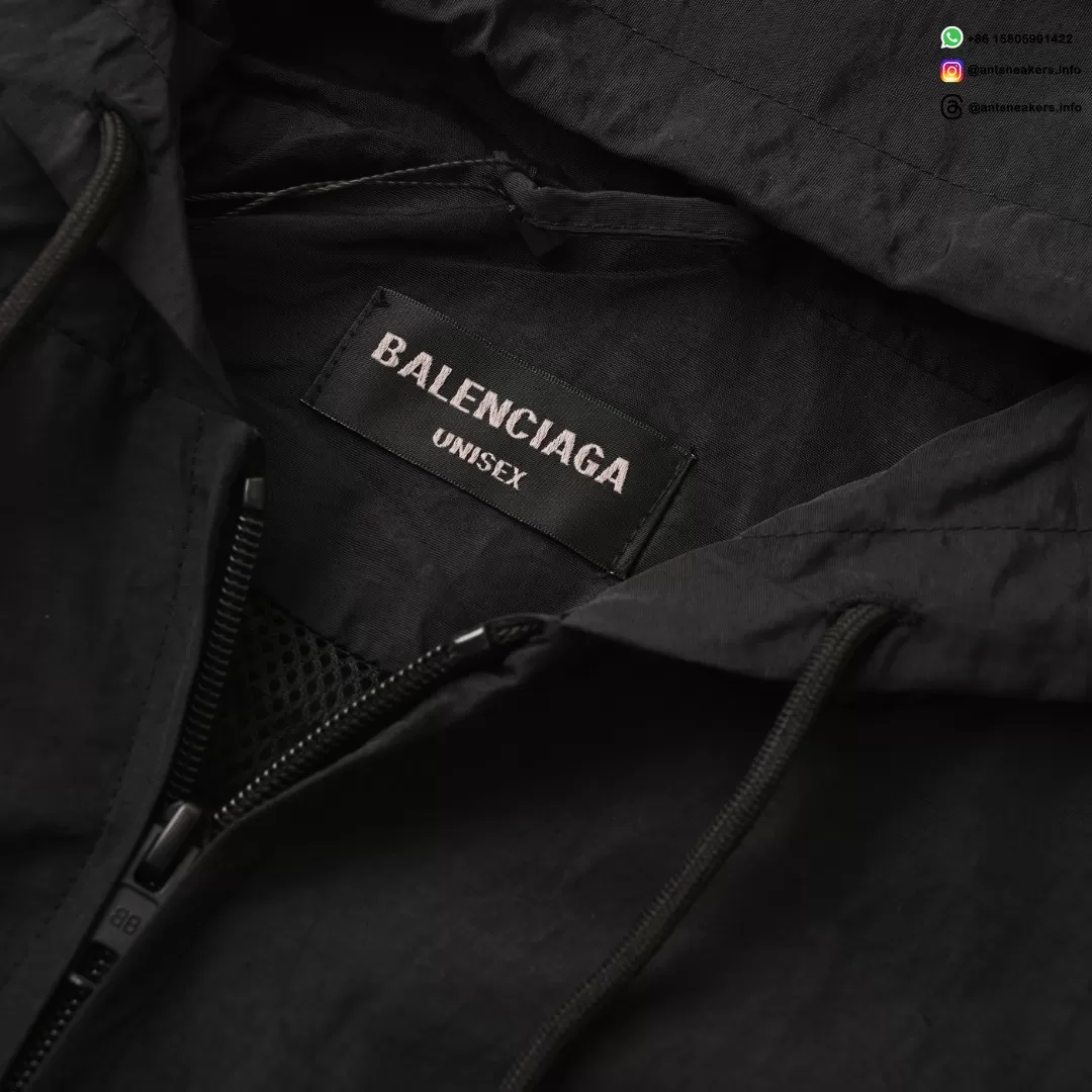 Balenciaga Circular Embroidered White Stripe Hooded Track Jacket | Luxury Designer Streetwear