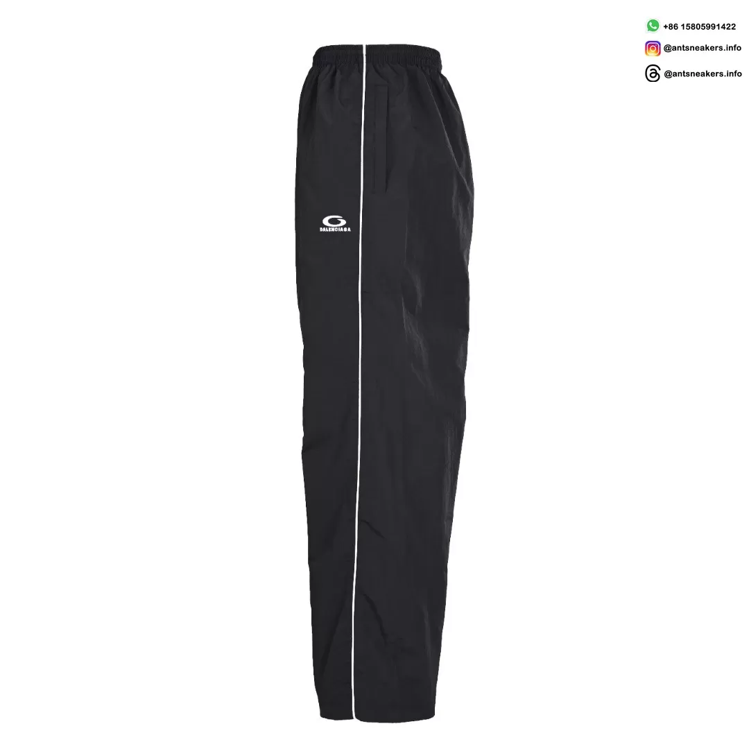 Balenciaga Circular Embroidered White Stripe Track Pants | Luxury Designer Sportswear