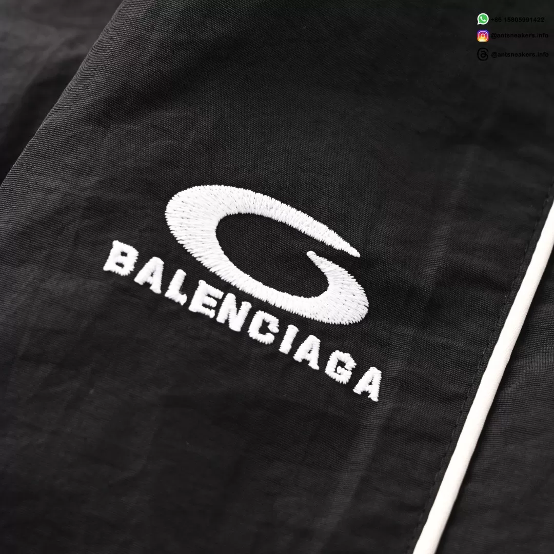 Balenciaga Circular Embroidered White Stripe Track Pants | Luxury Designer Sportswear