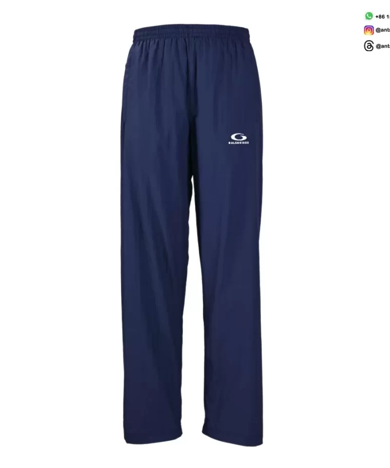 Balenciaga Circular Logo Navy Blue Track Pants | Designer Athletic Streetwear