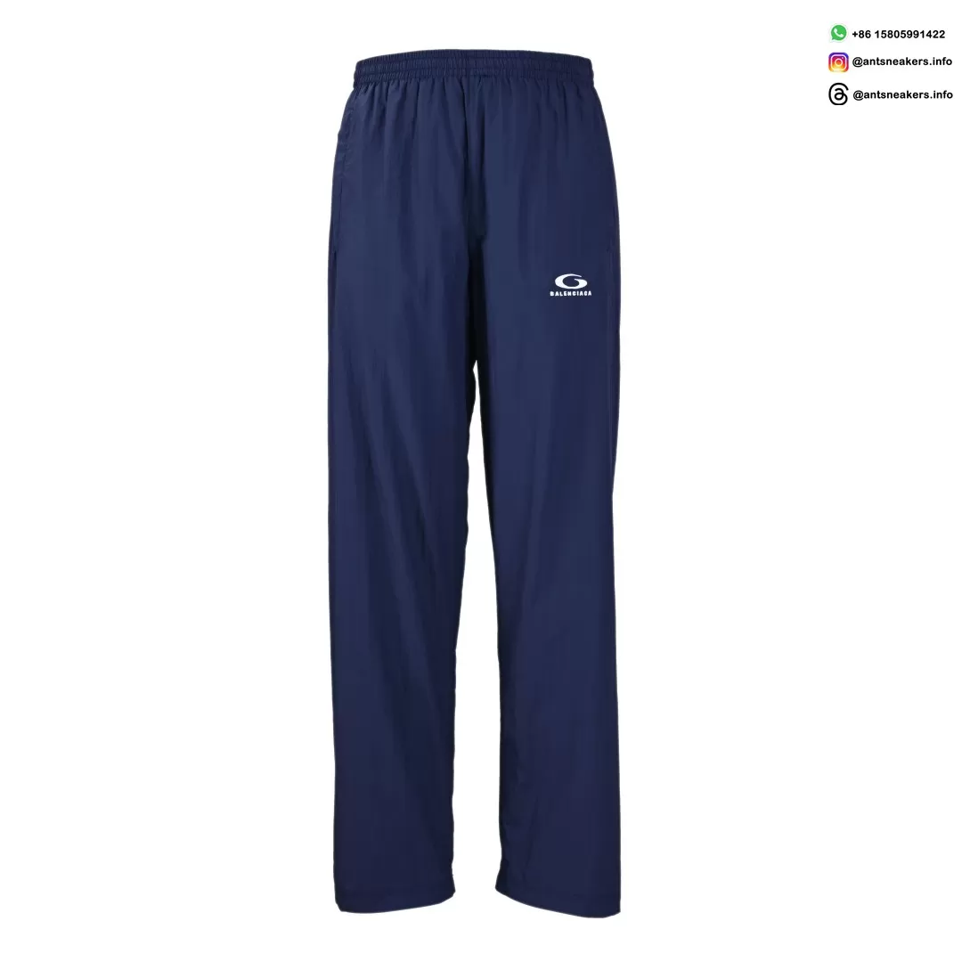 Balenciaga Circular Logo Navy Blue Track Pants | Designer Athletic Streetwear