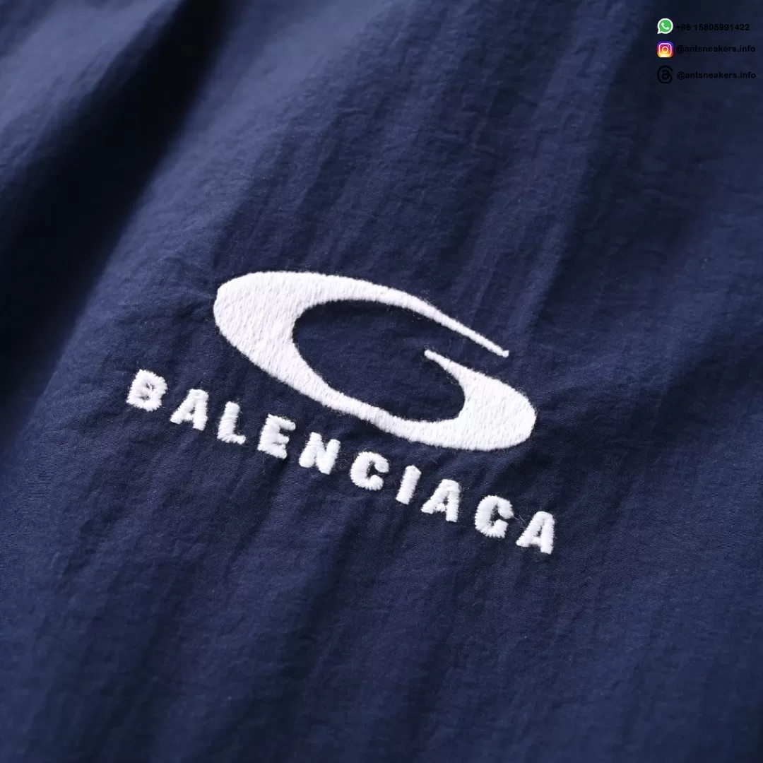 Balenciaga Circular Logo Navy Blue Track Pants | Designer Athletic Streetwear
