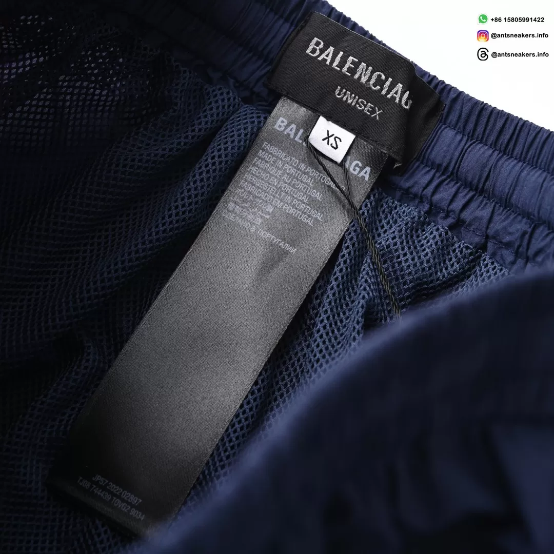 Balenciaga Circular Logo Navy Blue Track Pants | Designer Athletic Streetwear