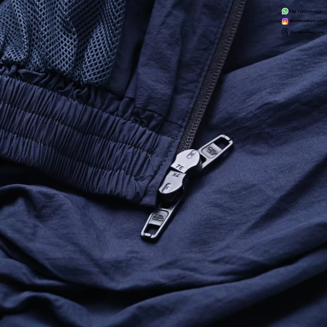 Balenciaga Circular Logo Navy Track Jacket | Designer Athletic Outerwear