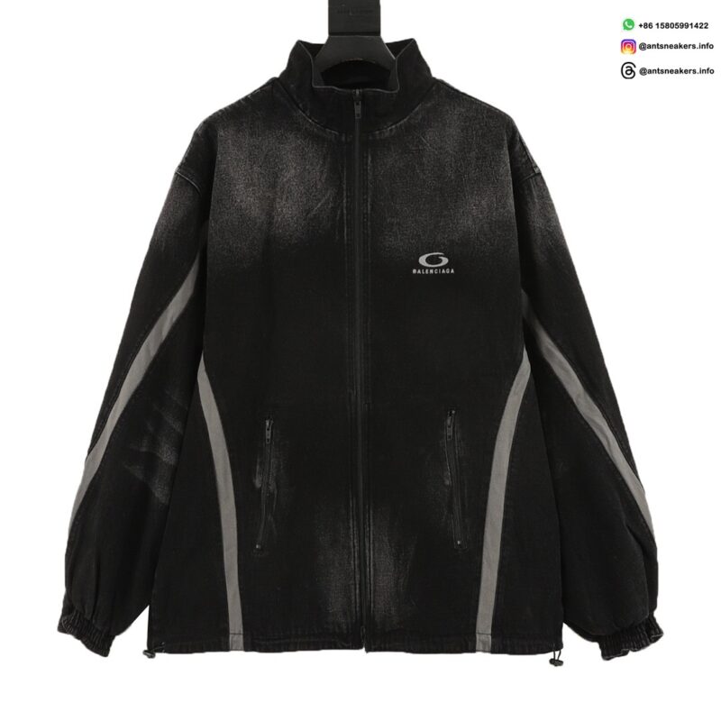 Balenciaga Dual-Sided Spliced Denim Windbreaker Jacket | Luxury Streetwear 2025