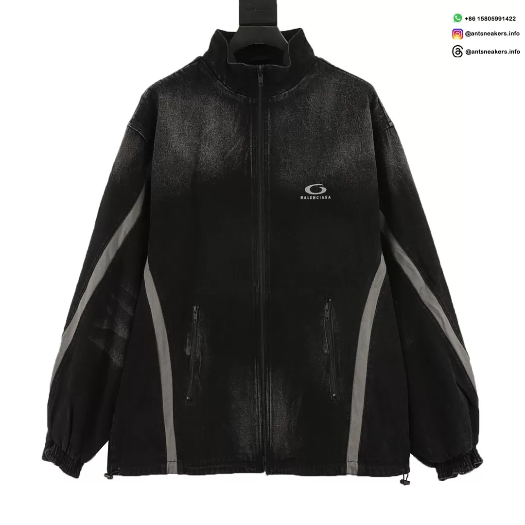 Balenciaga Dual-Sided Spliced Denim Windbreaker Jacket | Luxury Streetwear 2025