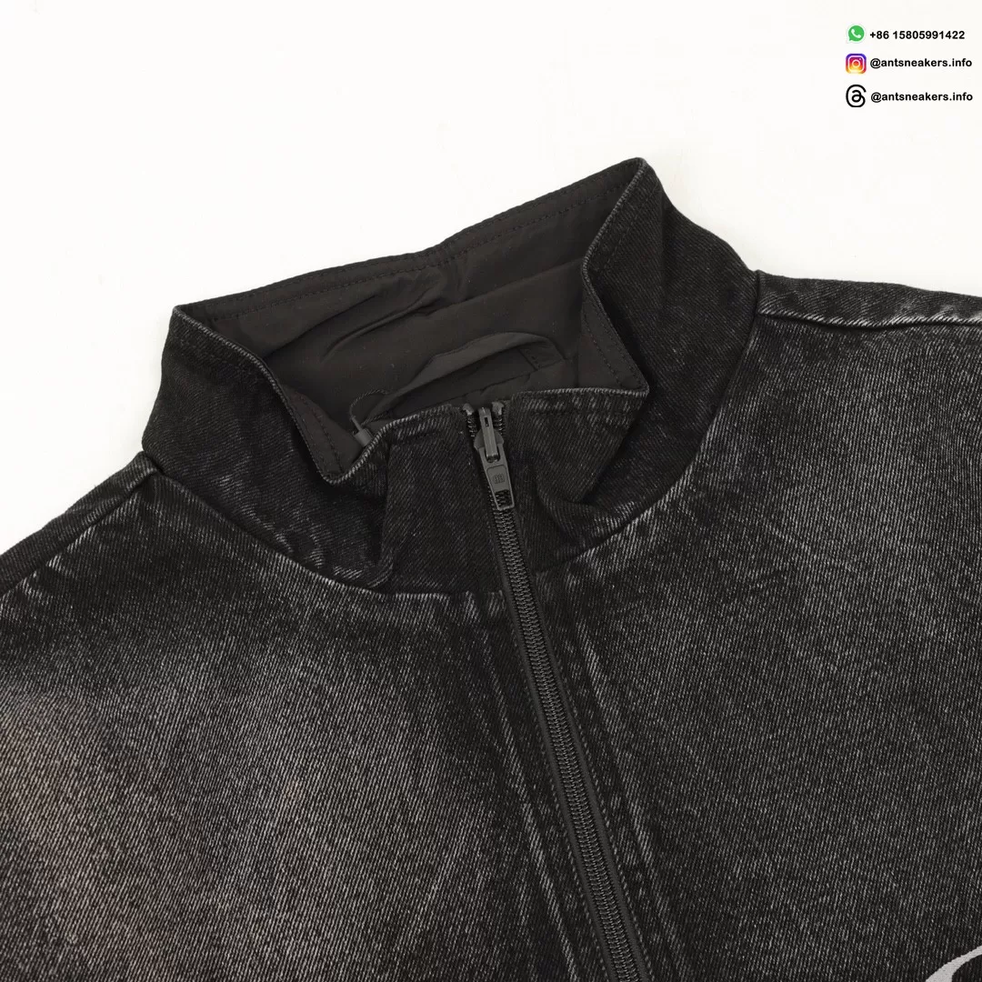Balenciaga Dual-Sided Spliced Denim Windbreaker Jacket | Luxury Streetwear 2025