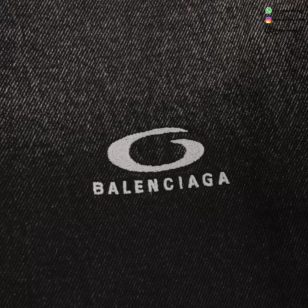 Balenciaga Dual-Sided Spliced Denim Windbreaker Jacket | Luxury Streetwear 2025