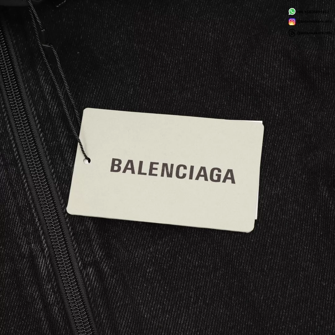 Balenciaga Dual-Sided Spliced Denim Windbreaker Jacket | Luxury Streetwear 2025